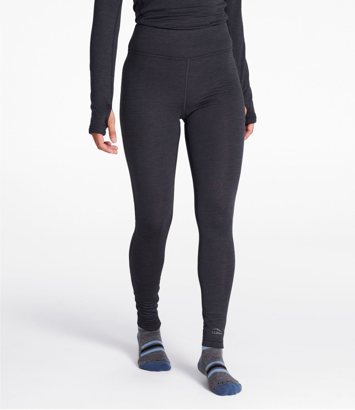 L.L.Bean Women's L.L.Bean Midweight Base Layer Pants Carbon Navy