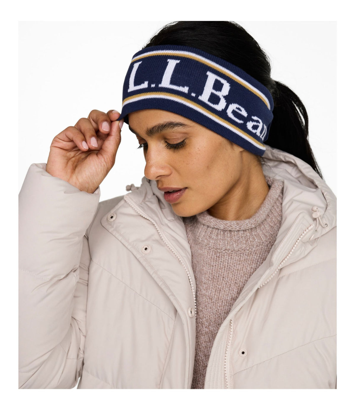 L.L.Bean Adults' L.L.Bean Katahdin Reversible Earband Antique Lilac Snowflake