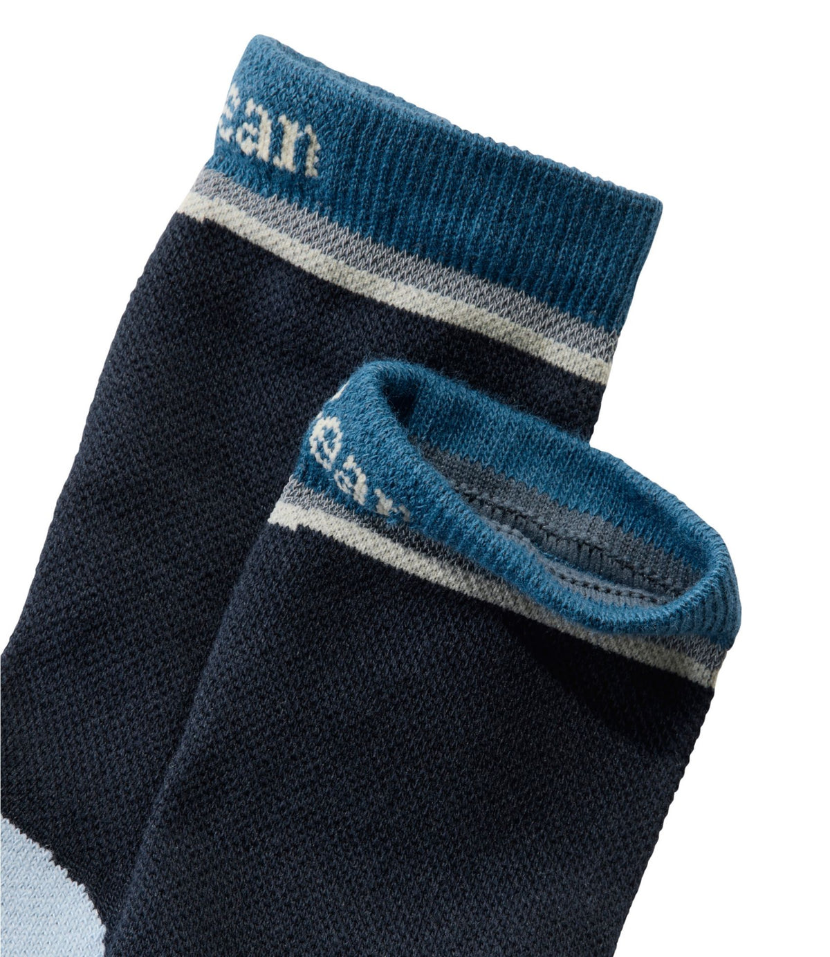 L.L.Bean Adults' Athletic Crew Socks Classic Navy/Seaboard Blue