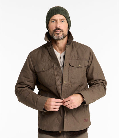 L.L.Bean Men's Insulated Waxed Cotton Field Jacket Dark Cinder