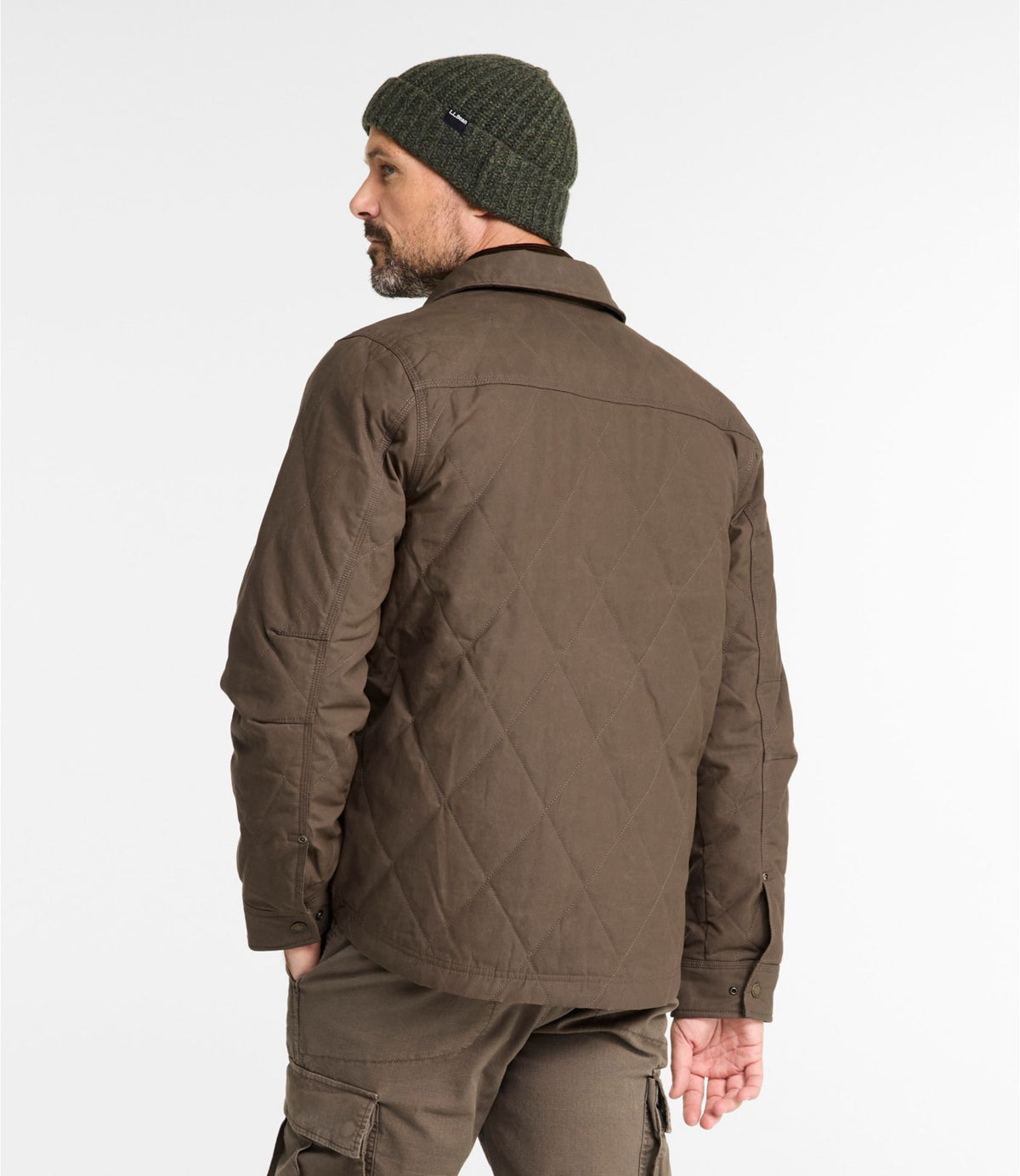 L.L.Bean Men's Insulated Waxed Cotton Field Jacket Dark Cinder
