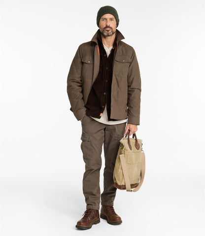 L.L.Bean Men's Insulated Waxed Cotton Field Jacket Dark Cinder