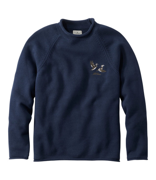 L.L.Bean Men's The Original Double L® Rollneck Sweater, Novelty Classic Navy Duck