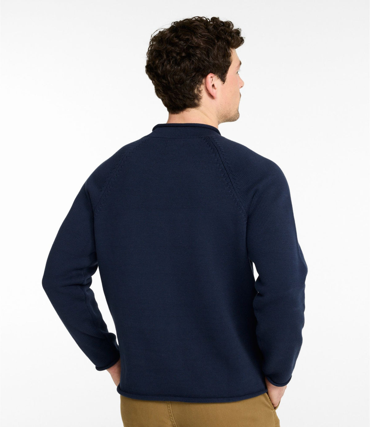 L.L.Bean Men's The Original Double L® Rollneck Sweater, Novelty Classic Navy Duck