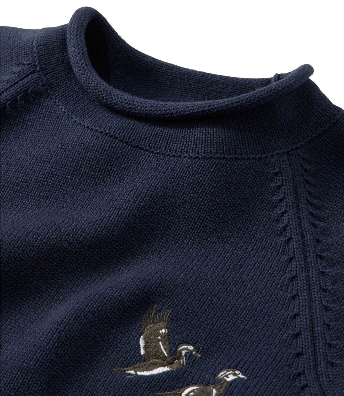 L.L.Bean Men's The Original Double L® Rollneck Sweater, Novelty Classic Navy Duck