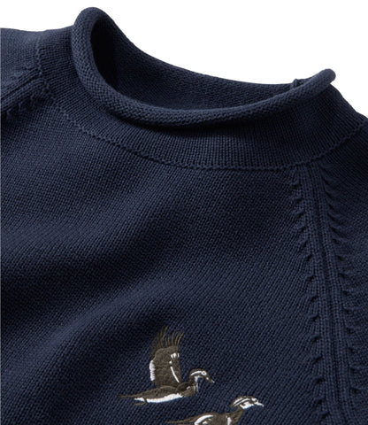 L.L.Bean Men's The Original Double L® Rollneck Sweater, Novelty Classic Navy Duck