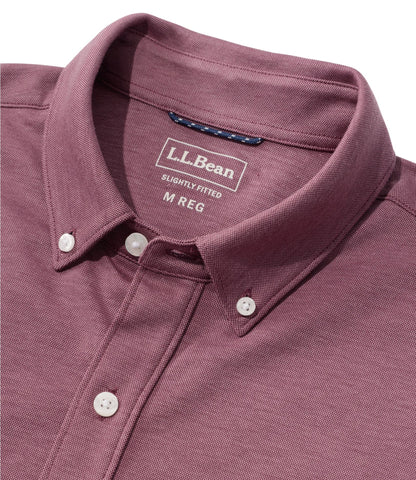 L.L.Bean Men's Comfort Stretch Performance® Button-Front Knit Shirt, Long-Sleeve Bright Navy