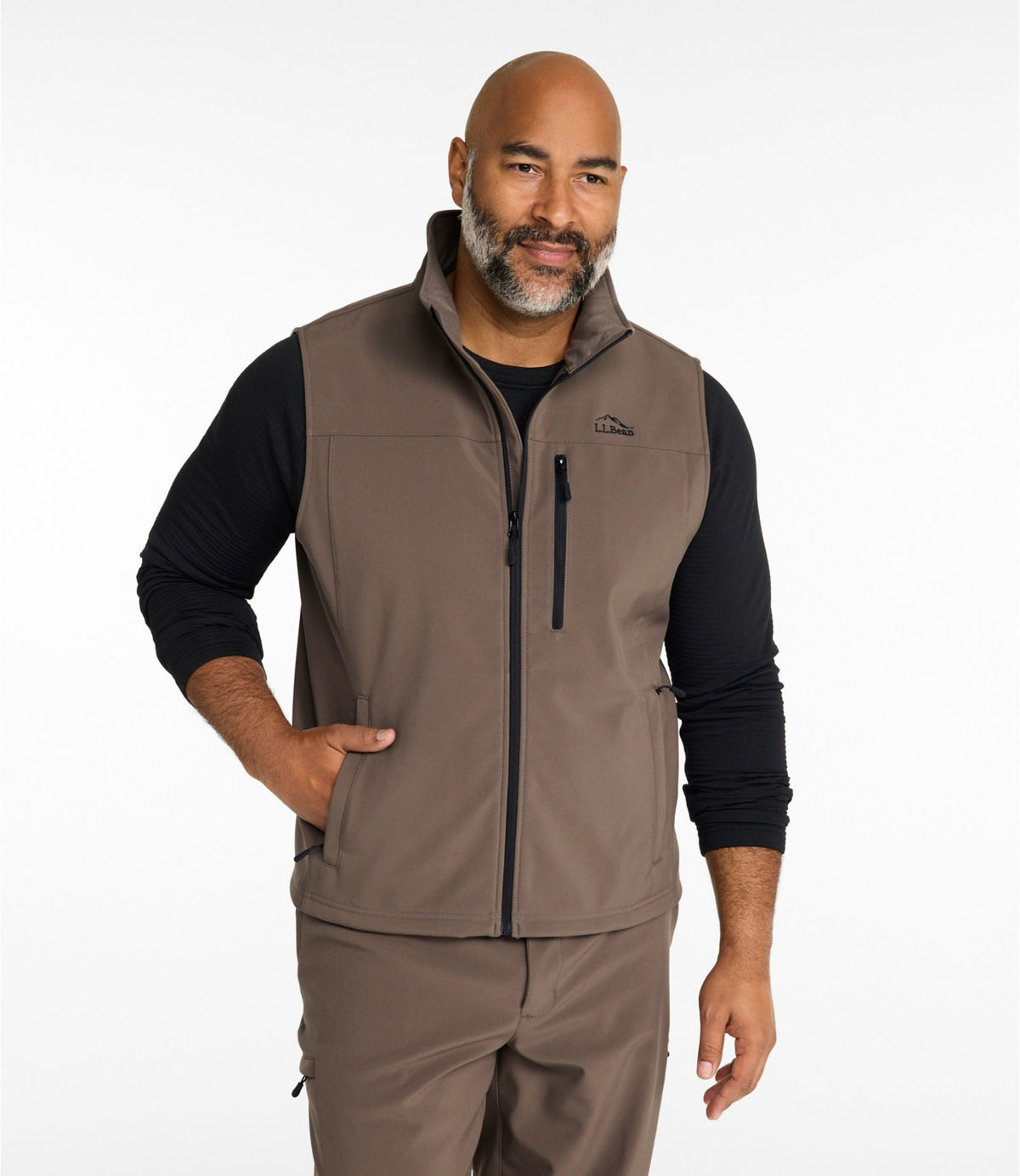 L.L.Bean Men's Hunter's Pathfinder Soft Shell Vest Dark Cinder