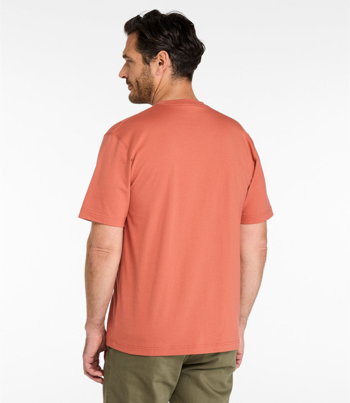 L.L.Bean Men's Carefree Unshrinkable Tee with Pocket, Traditional Fit Charcoal Heather