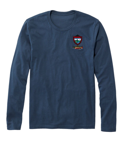 L.L.Bean Men's MIF&W Tee, Long-Sleeve Brook Trout Indigo