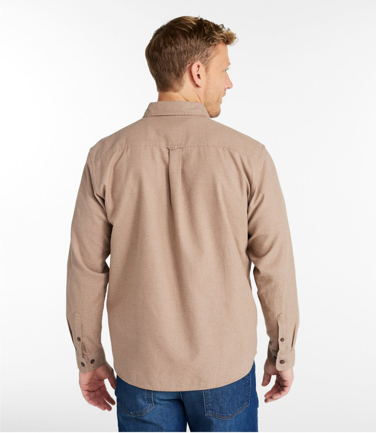 L.L.Bean Men's Brushed Jaspé Twill Shirt, Traditional Untucked Fit Bordeaux