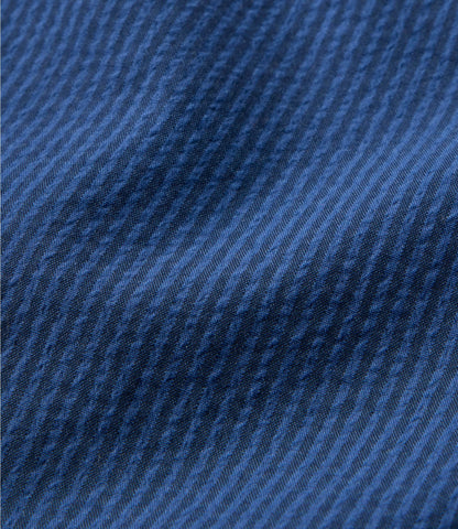 L.L.Bean Men's Comfort Stretch Performance® Seersucker Shirt, Long-Sleeve, Slightly Fitted Untucked Fit, Stripe Classic Navy