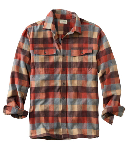 L.L.Bean Men's Chamois Shirt, Traditional Fit, Plaid Apple Cinnamon