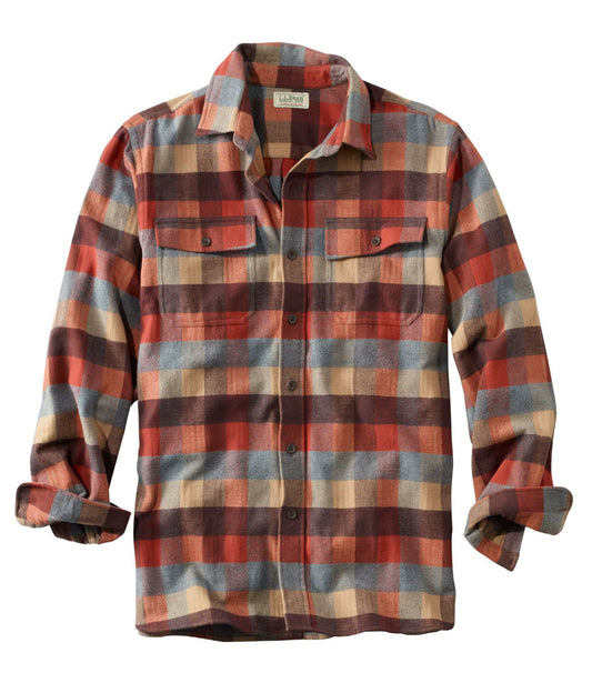 L.L.Bean Men's Chamois Shirt, Traditional Fit, Plaid Apple Cinnamon