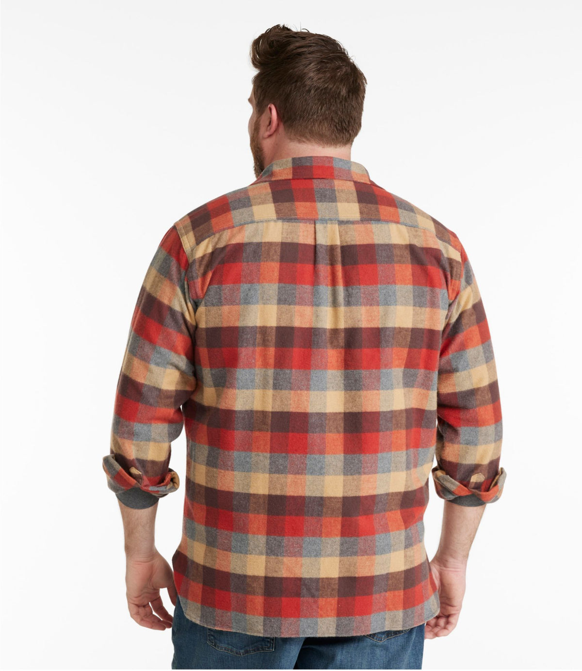 L.L.Bean Men's Chamois Shirt, Traditional Fit, Plaid Apple Cinnamon