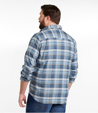 L.L.Bean Men's Stonecoast Hemp Shirt, Long-Sleeve, Slightly Fitted Untucked Fit Currant