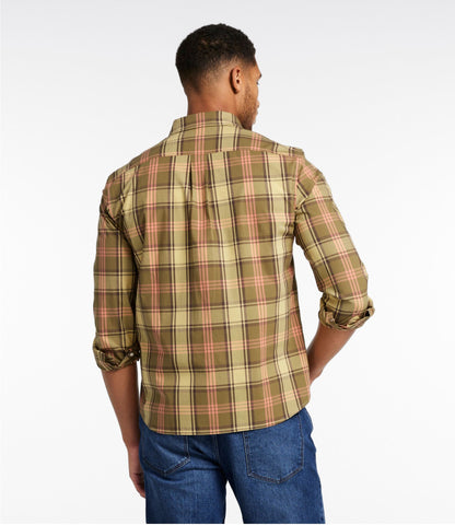 L.L.Bean Men's Signature Stretch Poplin Shirt, Long-Sleeve, Slim Fit Emerald Spruce