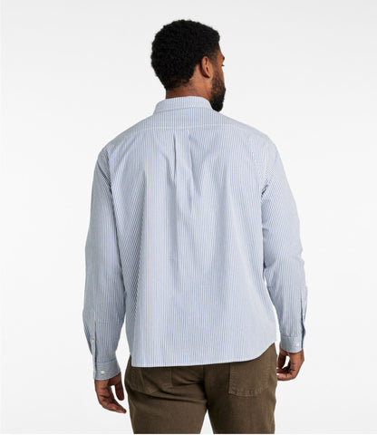 L.L.Bean Men's Signature Stretch Poplin Shirt, Long-Sleeve, Slim Fit Emerald Spruce
