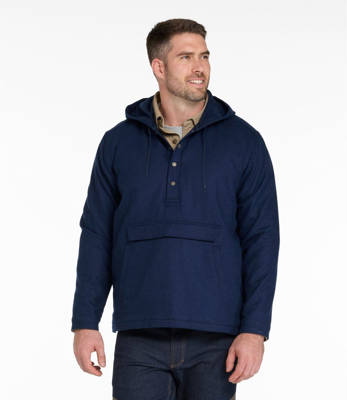 L.L.Bean Men's Maine Guide Wool Anorak Navy