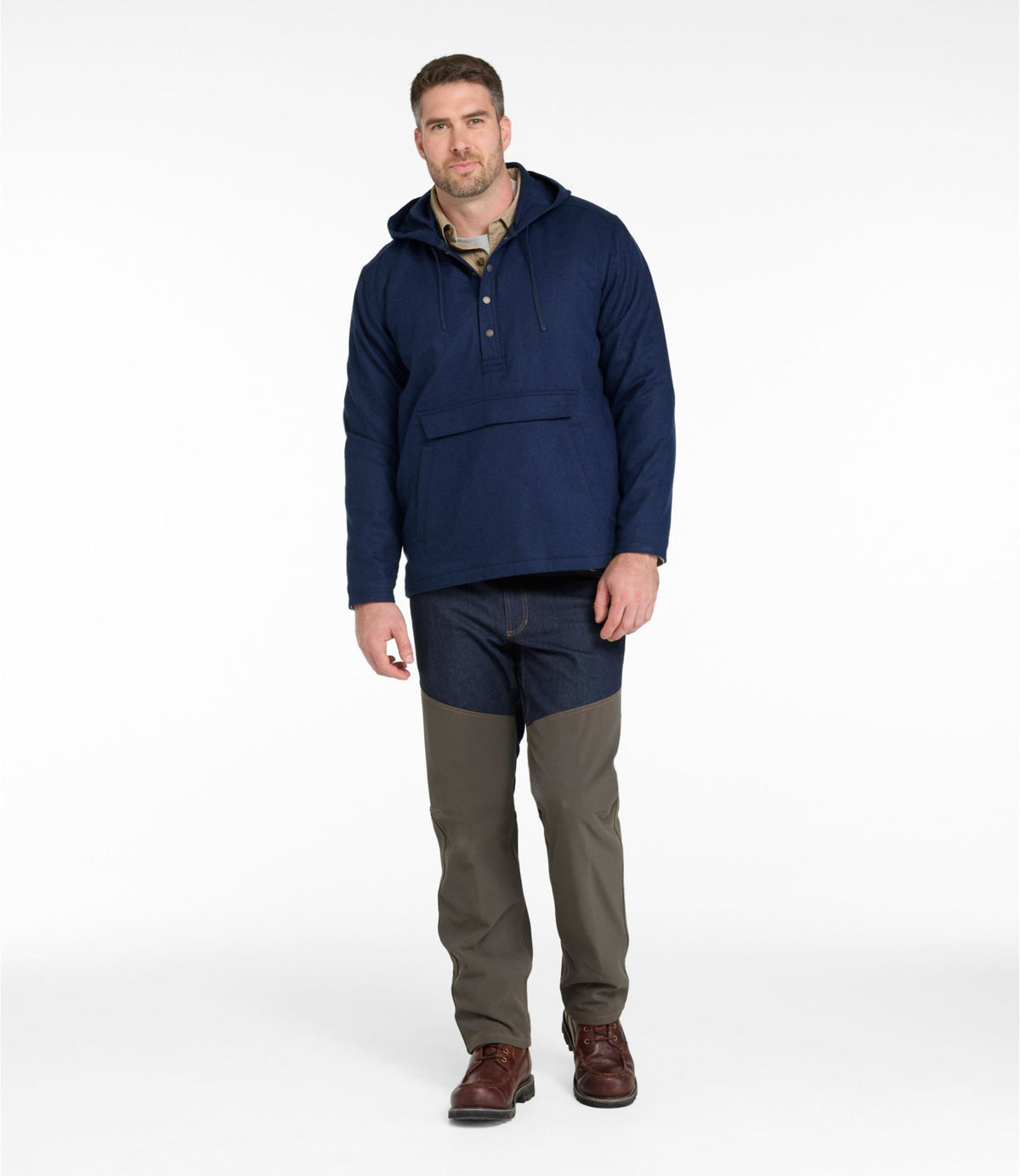 L.L.Bean Men's Maine Guide Wool Anorak Navy