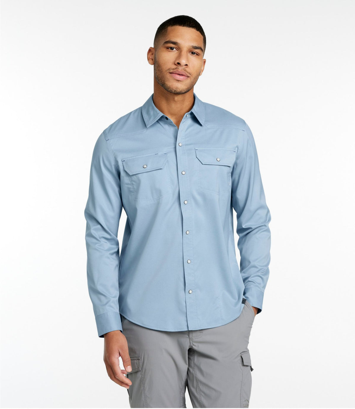 L.L.Bean Men's West Branch Fishing Shirt, Long-Sleeve Adobe Red