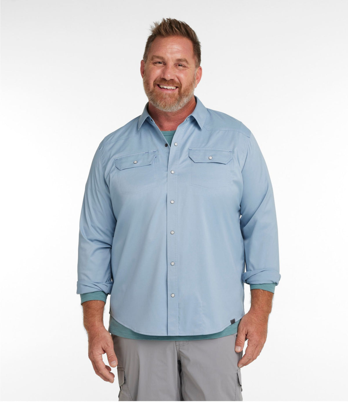 L.L.Bean Men's West Branch Fishing Shirt, Long-Sleeve Adobe Red