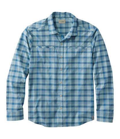 L.L.Bean Men's VentureStretch Woven Shirt Blue Water/Iron Blue