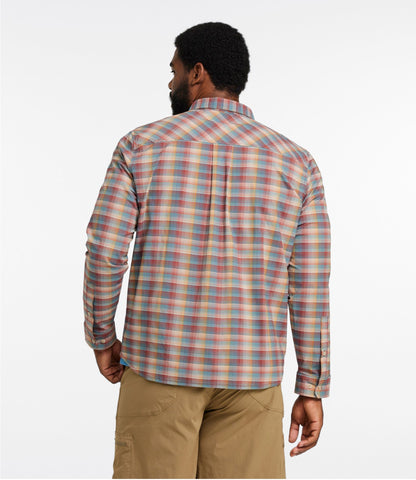 L.L.Bean Men's VentureStretch Woven Shirt Blue Water/Iron Blue