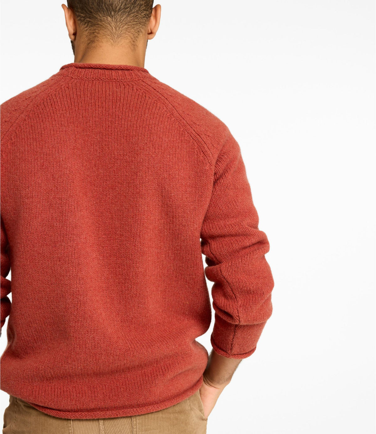 L.L.Bean Men's Bean's Classic Ragg Wool Sweater, Rollneck Apple Cinnamon