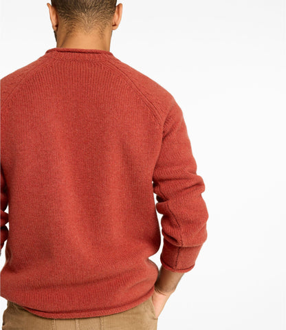 L.L.Bean Men's Bean's Classic Ragg Wool Sweater, Rollneck Apple Cinnamon