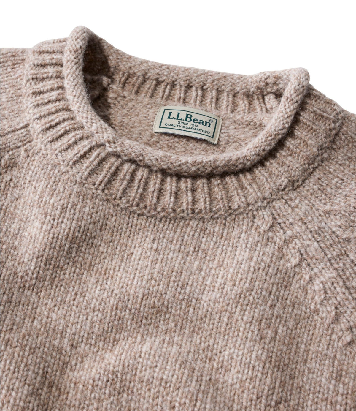 L.L.Bean Men's Bean's Classic Ragg Wool Sweater, Rollneck Apple Cinnamon