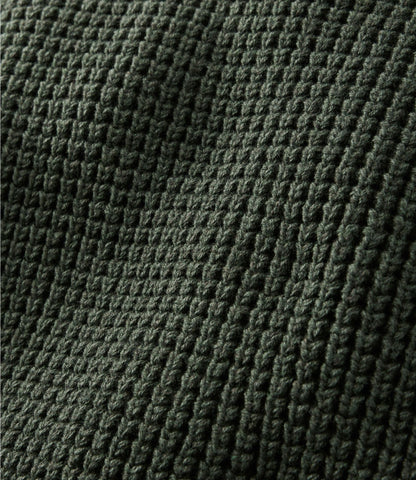 L.L.Bean Men's L.L.Bean Organic Cotton Waffle Sweater, Henley Field Khaki