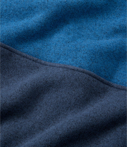 L.L.Bean Men's L.L.Bean Sweater Fleece Pullover, Colorblock Deep Glacier Blue/Classic Navy