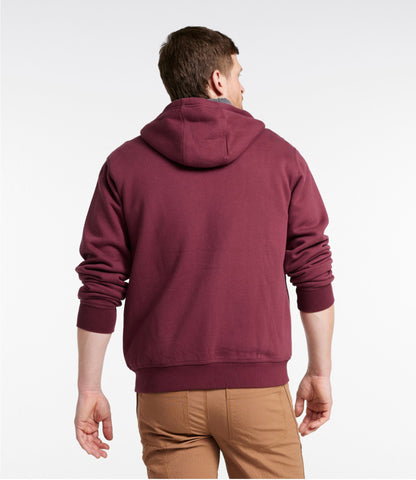 L.L.Bean Men's Katahdin Iron Works® Hooded Sweatshirt, Fleece-Lined Burgundy