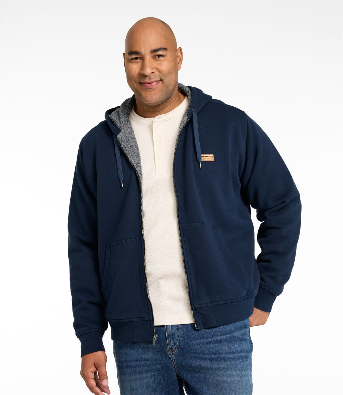 L.L.Bean Men's Katahdin Iron Works® Hooded Sweatshirt, Fleece-Lined Burgundy