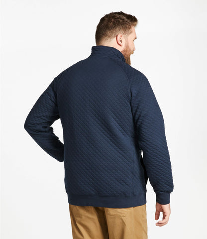 L.L.Bean Men's Quilted Sweatshirt, Mockneck Charcoal Heather