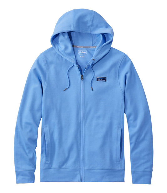 L.L.Bean Men's Comfort Stretch Performance® Piqué, Full-Zip Hoodie Blue Tide