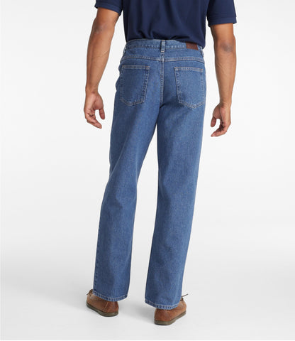 L.L.Bean Men's Double L® Jeans, Natural Fit, Hidden Comfort Stonewashed Denim