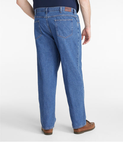 L.L.Bean Men's Double L® Jeans, Natural Fit, Hidden Comfort Stonewashed Denim