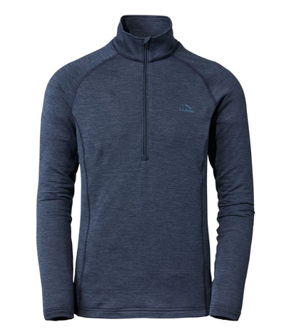 L.L.Bean Men's L.L.Bean Midweight Base Layer Crew Top, 1/4 Zip Carbon Navy
