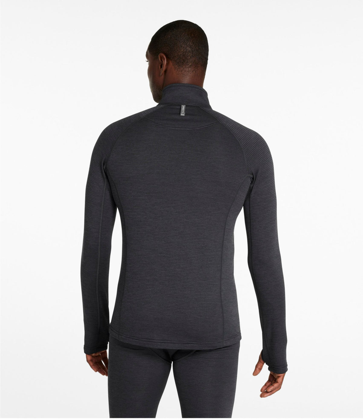 L.L.Bean Men's L.L.Bean Midweight Base Layer Crew Top, 1/4 Zip Carbon Navy