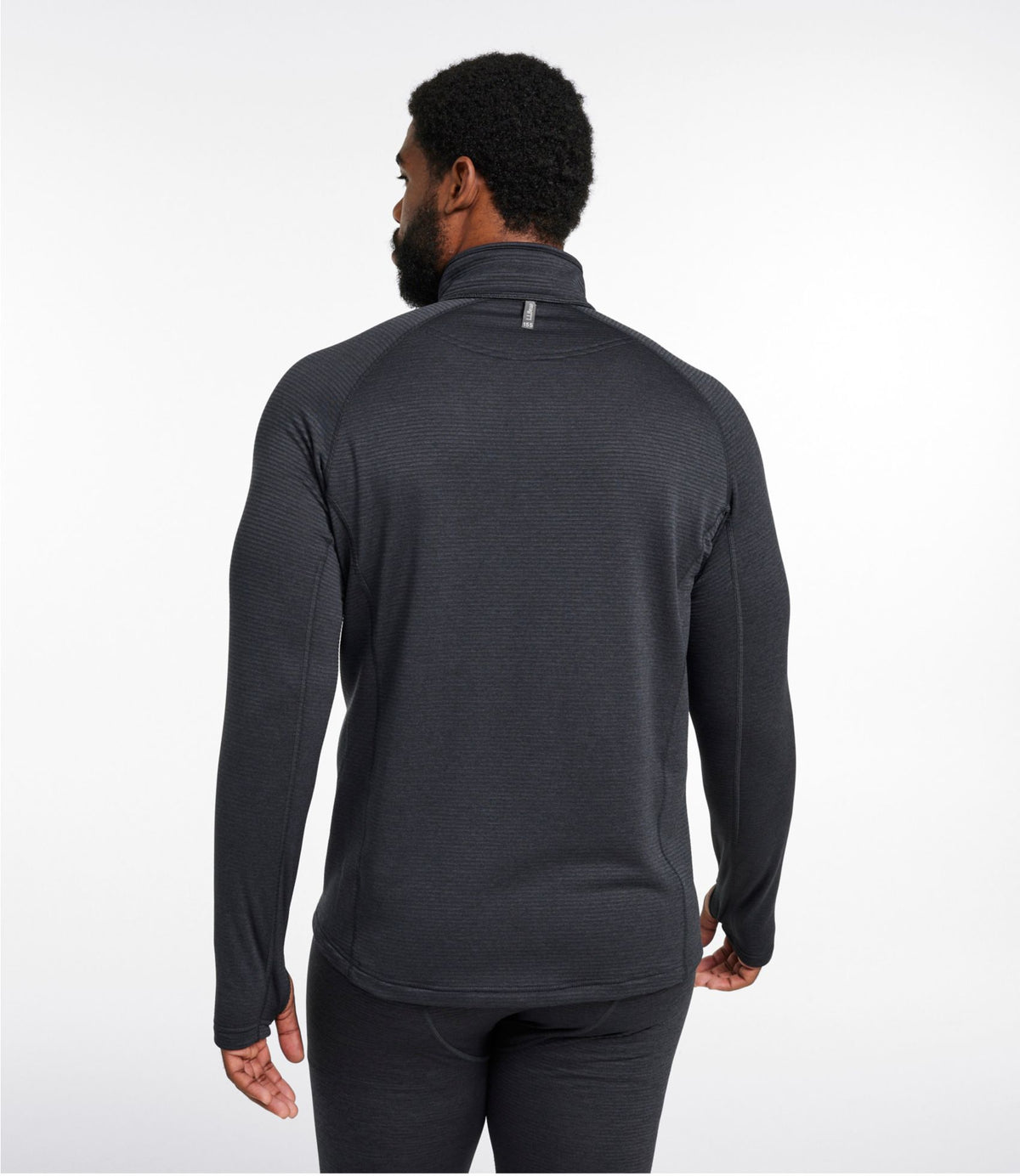 L.L.Bean Men's L.L.Bean Midweight Base Layer Crew Top, 1/4 Zip Carbon Navy
