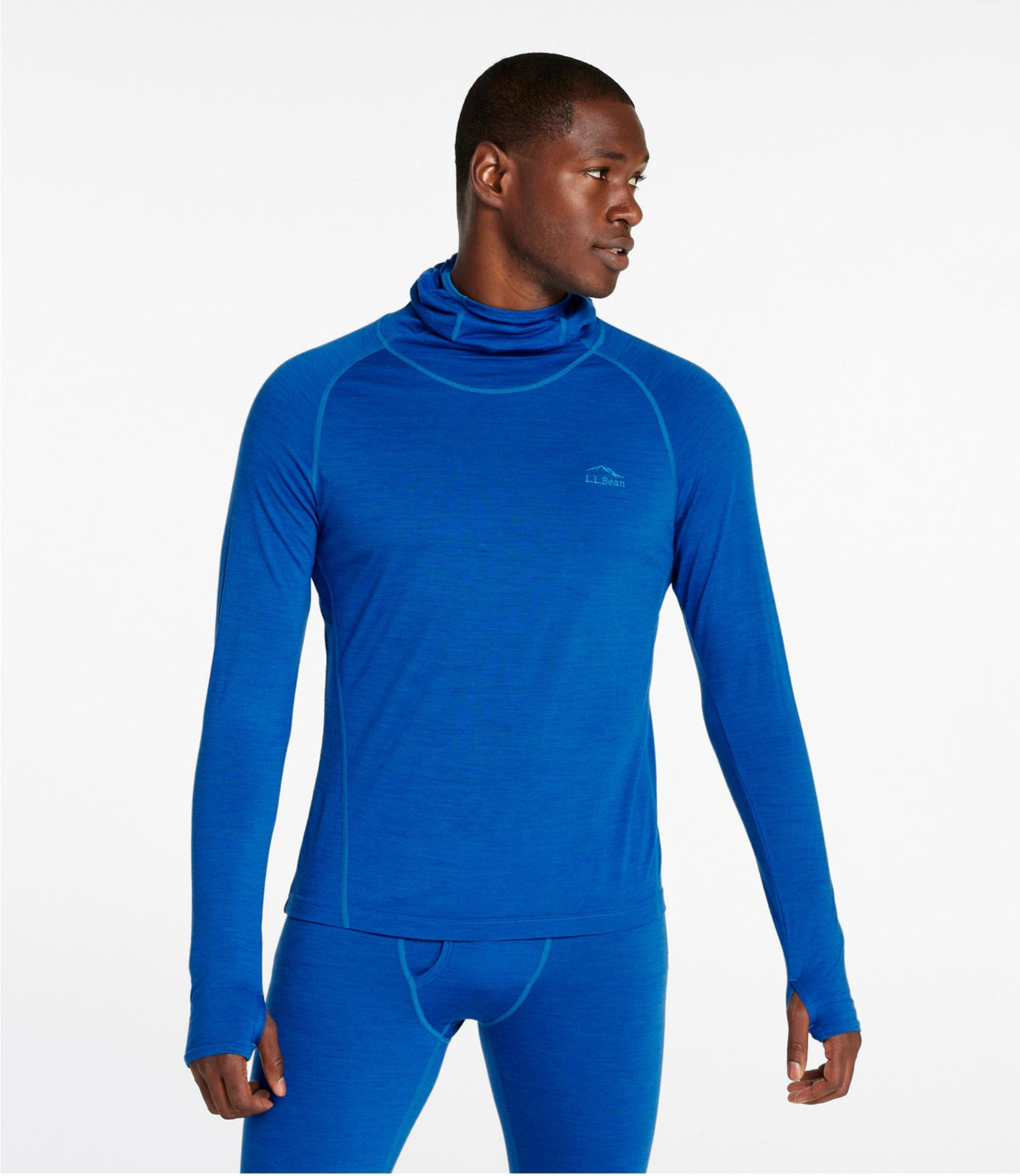 L.L.Bean Men's Cresta Ultralight 150 Hoodie, Stripe Regatta Blue/Glacier Blue