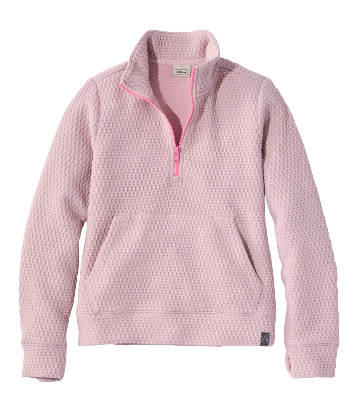 L.L.Bean Kids' Ridgeknit Pullover, Glow-in-the-Dark Quarter-Zip Antique Lilac