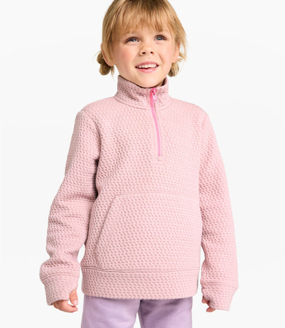L.L.Bean Kids' Ridgeknit Pullover, Glow-in-the-Dark Quarter-Zip Antique Lilac