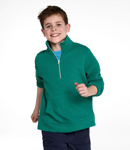L.L.Bean Kids' Ridgeknit Pullover, Glow-in-the-Dark Quarter-Zip Antique Lilac