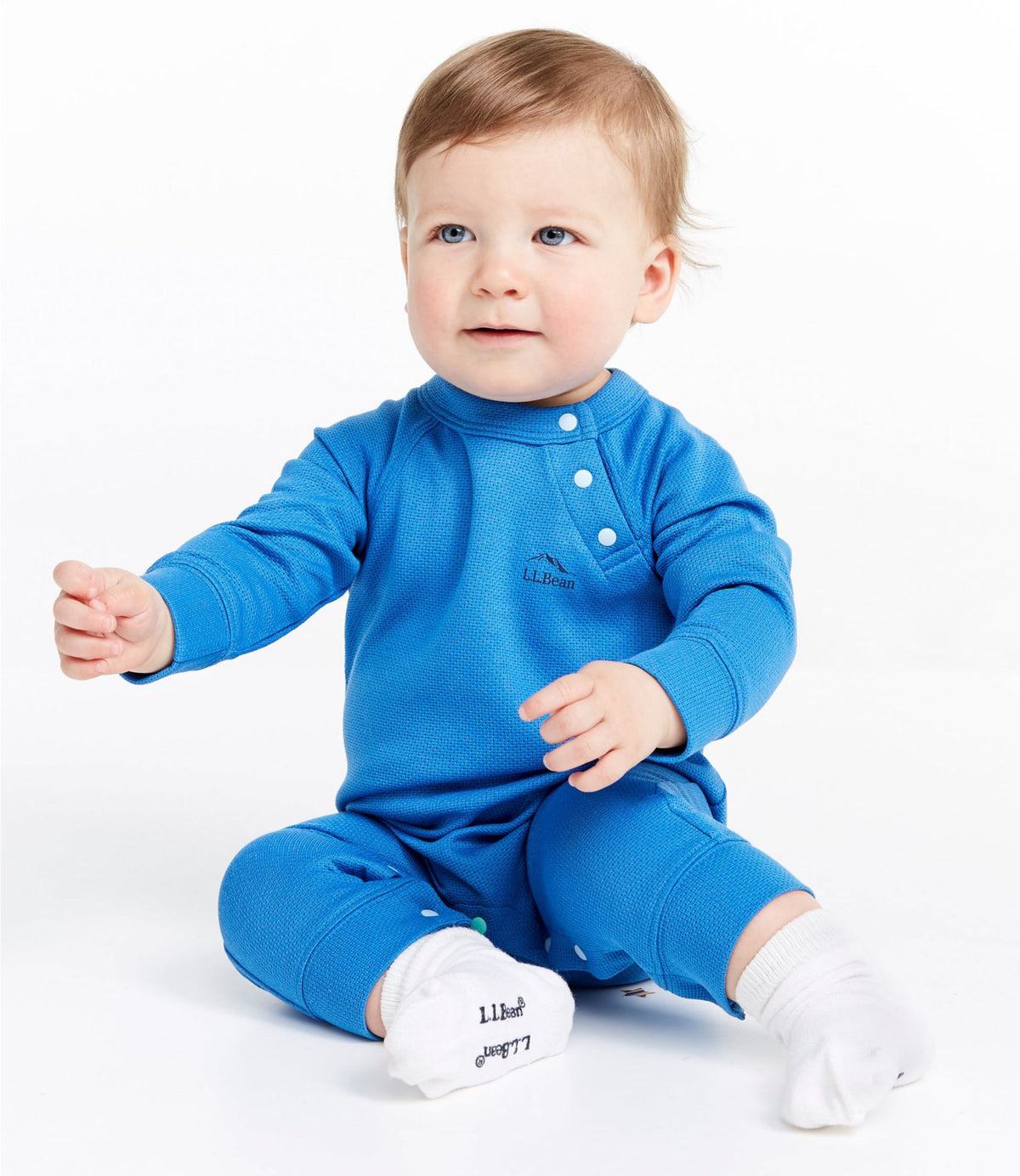 L.L.Bean Infants' Wicked Warm Underwear, One-Piece Cobalt Sea
