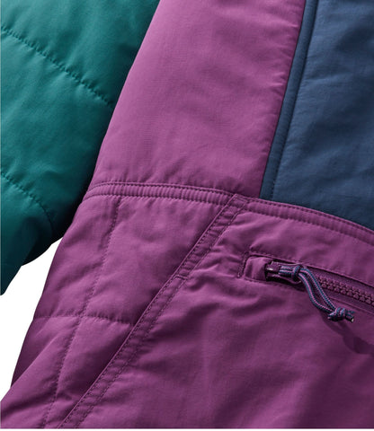 L.L.Bean Women's Mountain Classic Insulated Anorak, Colorblock Mariner Blue/Wood Violet