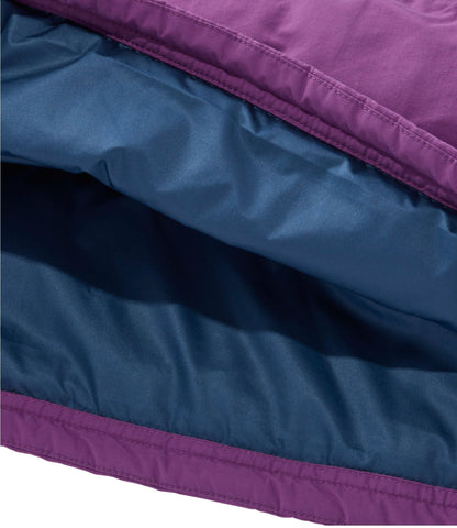 L.L.Bean Women's Mountain Classic Insulated Anorak, Colorblock Mariner Blue/Wood Violet