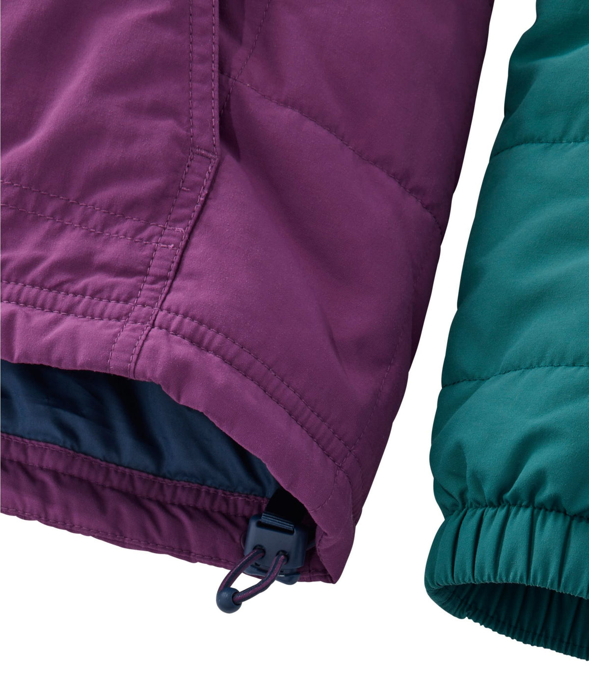 L.L.Bean Women's Mountain Classic Insulated Anorak, Colorblock Mariner Blue/Wood Violet